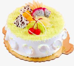果奶圆形水果奶油蛋糕高清图片