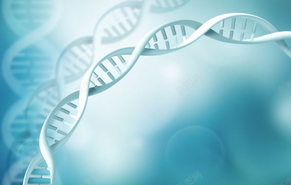 清新蓝色渐变DNA分子结构背景背景
