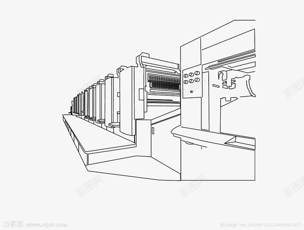 海德堡线条印刷机png免抠素材_88icon https://88icon.com 单黑 印刷机 海德堡 线条