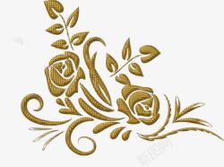 金色玫瑰花纹欧式素材