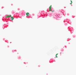 粉色温馨康乃馨花朵爱心造型素材