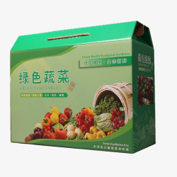 水果包装盒设计绿色蔬菜包装纸箱高清图片