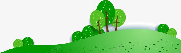 手绘卡通绿色草地和树木矢量图eps免抠素材_88icon https://88icon.com 手绘卡通图形 树木矢量图 绿色草地 矢量图
