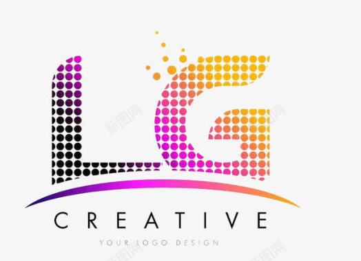 彩色渐变创意LG品牌logo图标图标