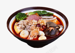 重庆特色小吃地道风味红汤麻辣烫高清图片