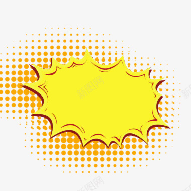 黄色母鸡卡通黄色爆炸线图标图标