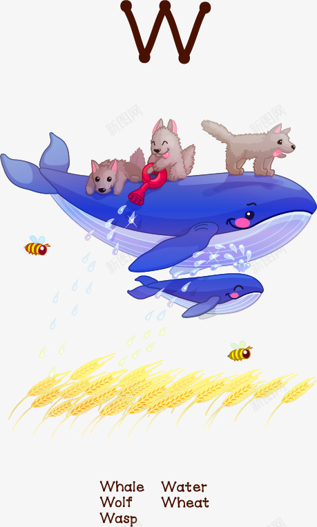 卡通动物和字母图案png免抠素材_88icon https://88icon.com 创意 动物 卡通 可爱的 英文字母 蓝色鲨鱼