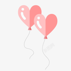 婚礼装饰粉色心形气球素材