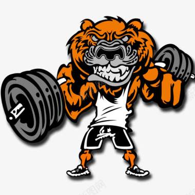 健康大自然老虎举重健身俱乐部logo图标图标