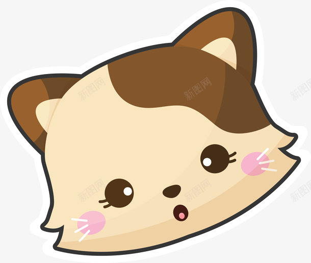 卡通可爱猫咪贴纸png免抠素材_88icon https://88icon.com 卡通 可爱 呆萌 头像 时尚贴纸 猫咪 矢量图案