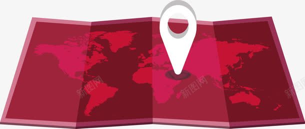 红色折纸世界地图png免抠素材_88icon https://88icon.com 世界地图 地图 定位符号 旅游计划 矢量png 红色地图