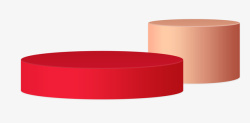 平台3D立体红色圆形立体图形高清图片