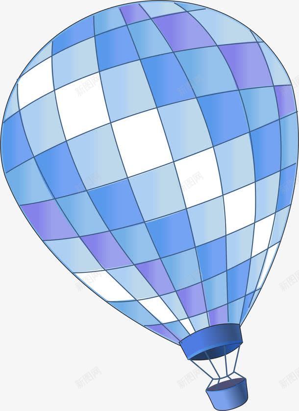蓝色热气球png免抠素材_88icon https://88icon.com AI 卡通 天空 手绘 晶格 气球 热气球 线条 蓝色 飞翔