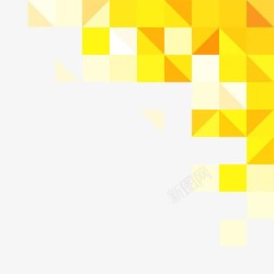 黄色几何拼接方块素材
