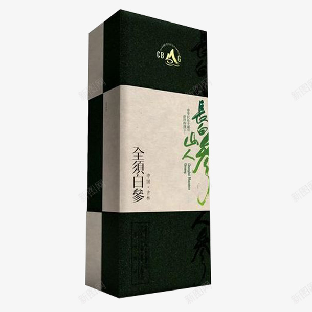 人参茶包装png免抠素材_88icon https://88icon.com 人参 人参茶 健康 包装设计 墨绿色 纸质 茶包装 茶叶 营养