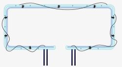 蓝色霓虹灯边框图案素材