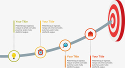 年终指标上升箭头靶子矢量图高清图片