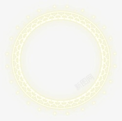 黄色光环花纹弧形素材