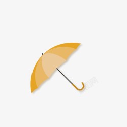 黄色小雨伞矢量图素材