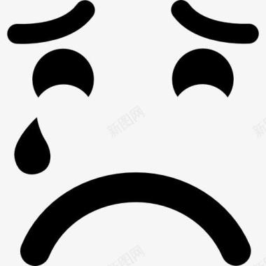 小孩子哭泣伤心痛苦哭泣的表情符号的图标图标