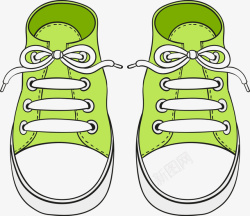 女士绒面鞋卡通绿色鞋子图高清图片