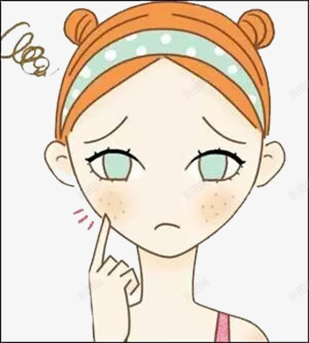 脸上长斑豆豆少女美容元素png免抠素材_88icon https://88icon.com 保养 保持美丽 少女 少女脸部 美容 美容元素 脸部图案 脸部护理