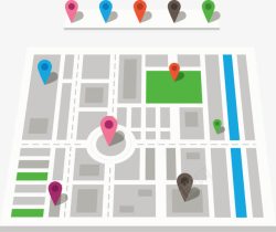 GPS系统城市街道地图高清图片