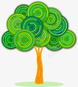 绿色创意花纹大树素材