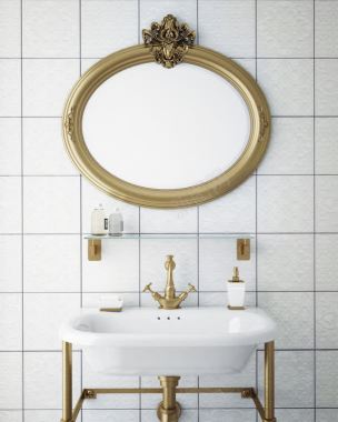 欧式镜子和洗手盆背景