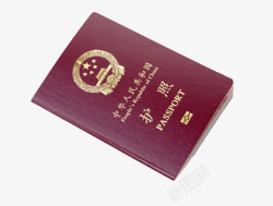 红色封面中国护照实物素材