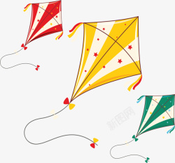 彩色风筝美丽的春天彩色风筝矢量图高清图片