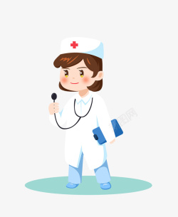 护士卡通人物医护人员背景装饰高清图片