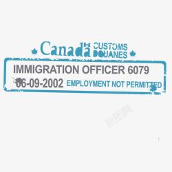 加拿大签证印章素材