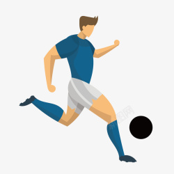 手绘世界杯手绘卡通人物踢足球高清图片