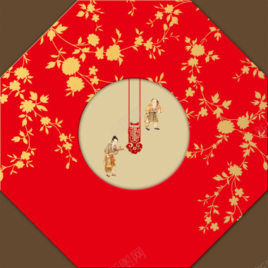 中式大气新年礼盒送礼海报背景背景