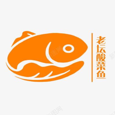 餐饮宣传单设计黄色老坛酸菜鱼logo图标图标