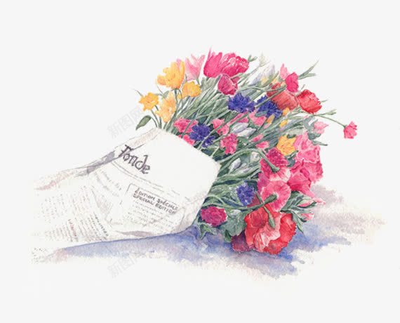 鲜花png免抠素材_88icon https://88icon.com 一束鲜花 情侣 手绘鲜花 报纸 报纸拼贴 花朵