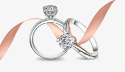 婚礼结婚银戒指飘带素材