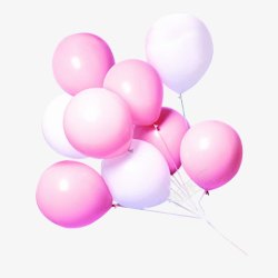 粉红立体手绘缤纷彩色气球装饰矢素材