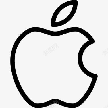 粉色苹果手机苹果iPhone线图标标志移动图标