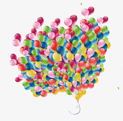 五彩六色五彩气球满天飞舞高清图片