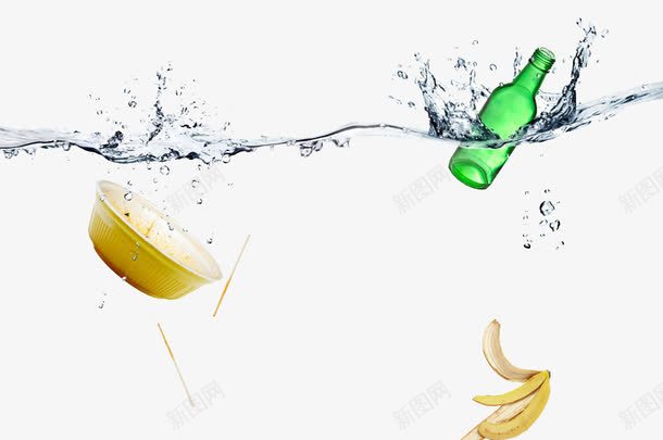 水中的垃圾png免抠素材_88icon https://88icon.com 创意 创意广告 垃圾 大海污染 水中 水中的瓶子 水中的香蕉皮 水污染 水质污染 沉入水中的垃圾 环境破坏 设计