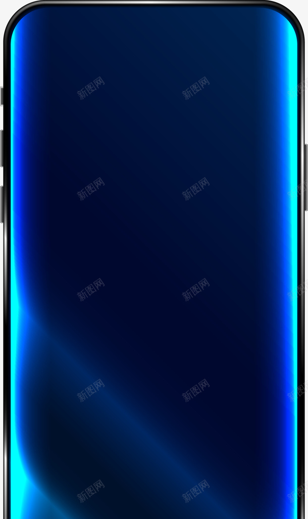 蓝色曲面屏手机png免抠素材_88icon https://88icon.com 三星手机 数码产品 曲面屏手机 蓝色手机 装饰图案 通讯设备