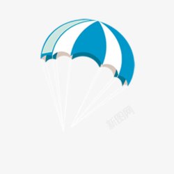 蓝色伞降落伞高清图片