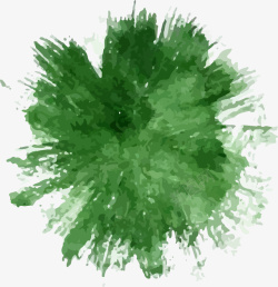 热带植物花卉水彩绿色笔触矢量图高清图片