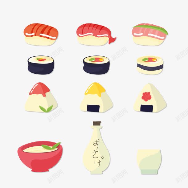 创意日本料理png免抠素材_88icon https://88icon.com 卡通元素 寿司 料理插图 日本料理 美食 食物