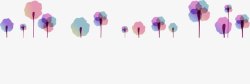 紫红花纹韩国时尚花纹装饰紫红远景小树高清图片