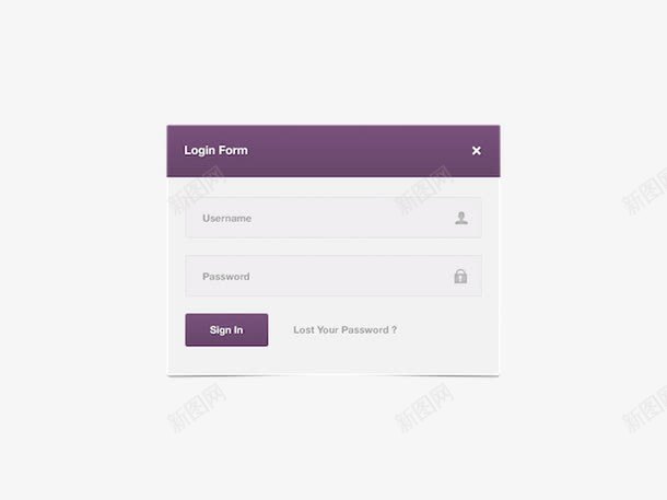 登陆界面psd免抠素材_88icon https://88icon.com UI 按钮 界面 登录 简单 紫色