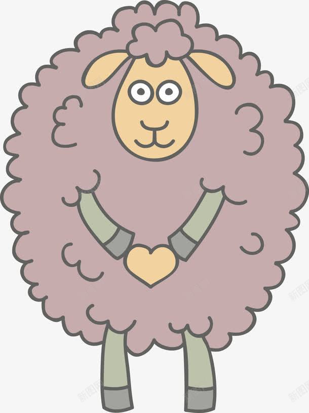 卡通小样png免抠素材_88icon https://88icon.com 卡通小样 小羊插画 紫色 羊