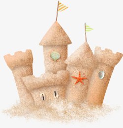沙滩沙堆城堡素材